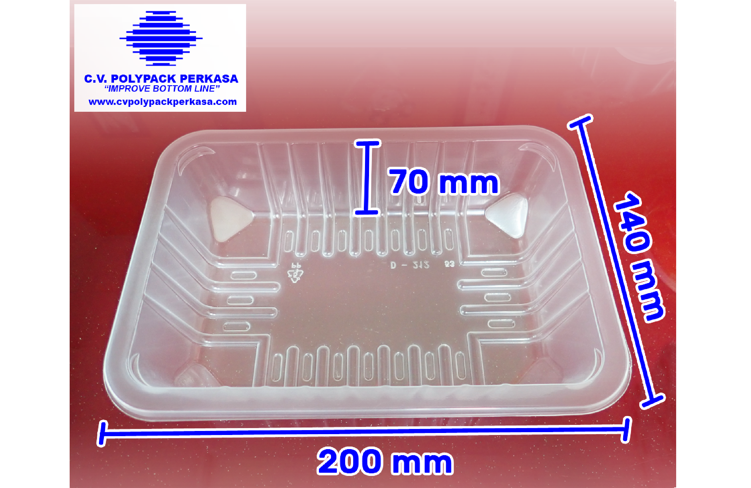 PP Clear Food Tray D212