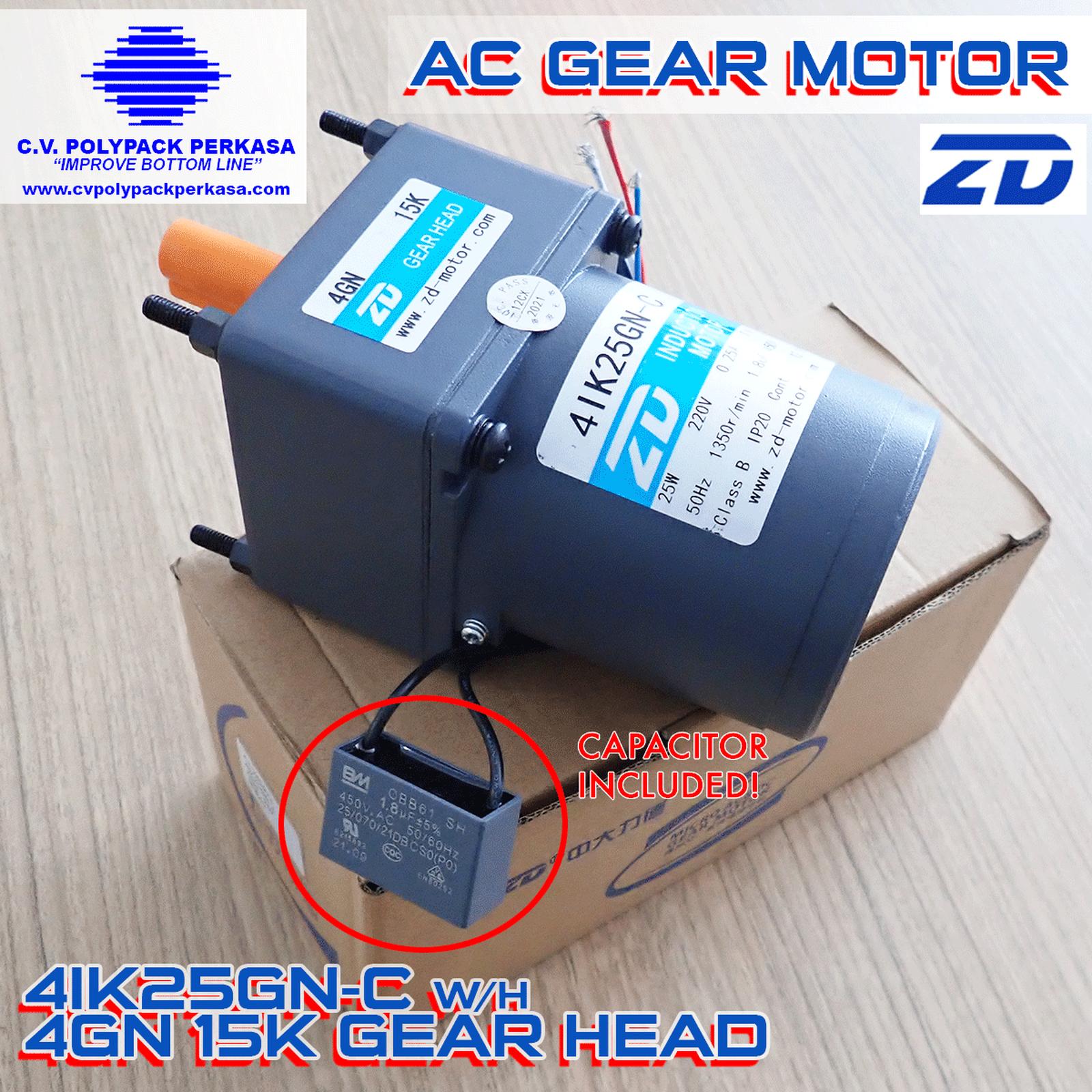 AC Gear Motor 4IK25GN-C + 4GN 15K