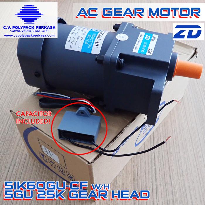 AC Gear Motor 5IK60GU-CF + 5GU 25K
