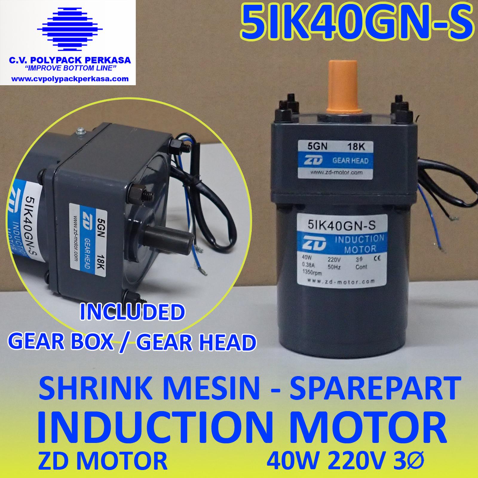 AC Gear Motor 5IK40GN-S + 5GN-18K