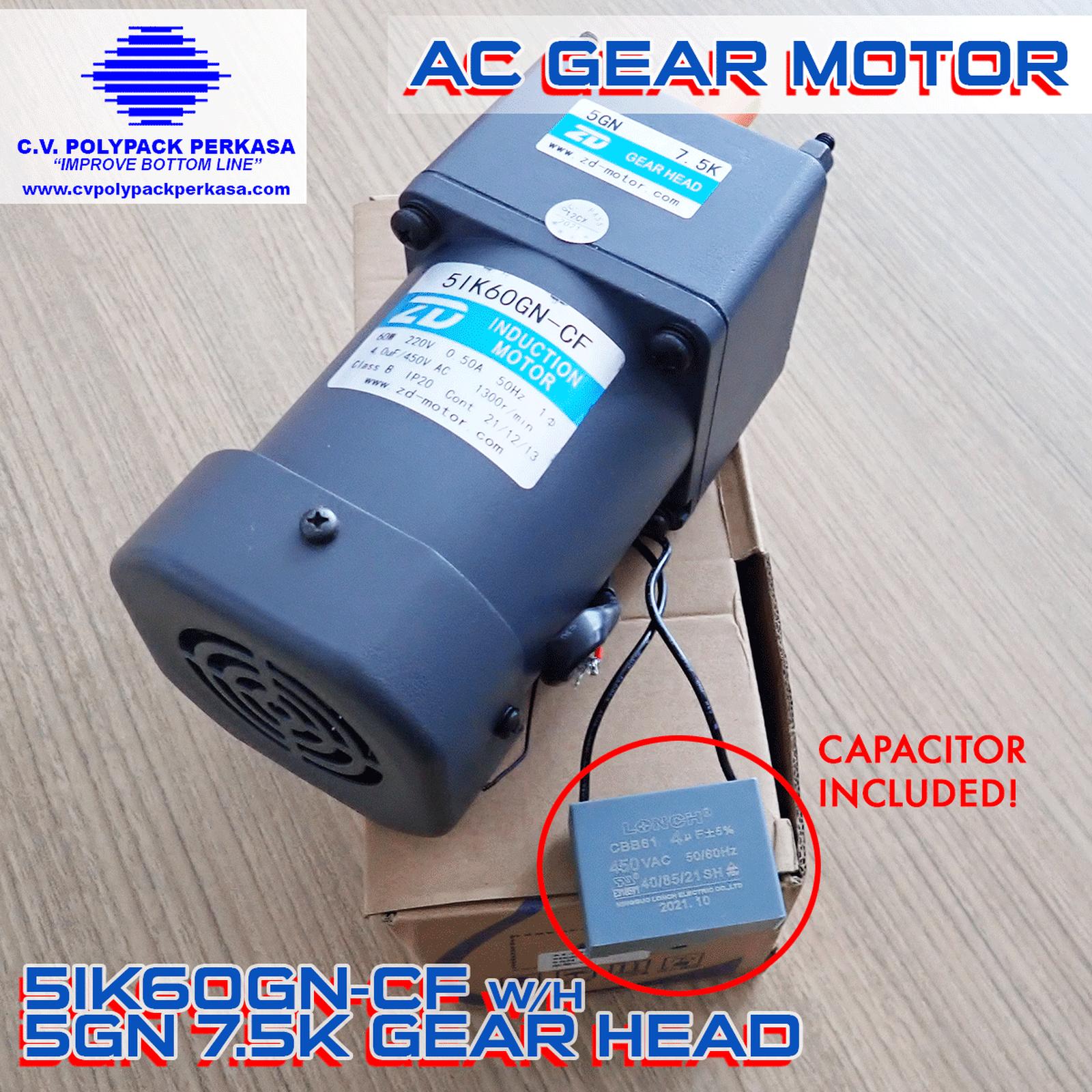 AC Gear Motor 5IK60GN-CF + 5GN 7.5K